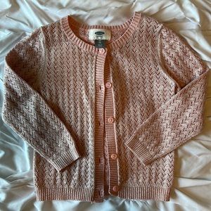 Pink shimmer girls’ cardigan